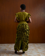 Load image into Gallery viewer, Nsoromma Ruffled Skirt in Olive Green